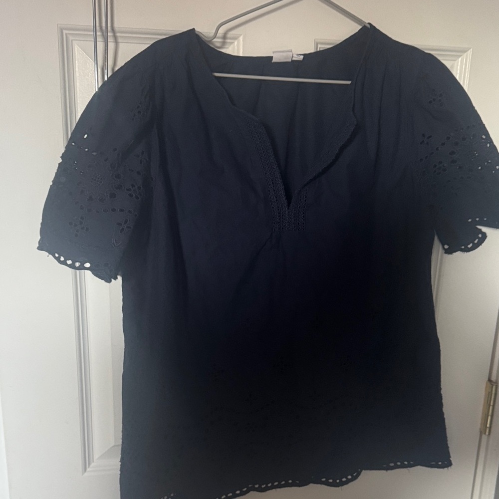 GAP Dark Blue Lace Sleeve Blouse